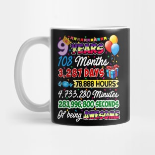 9 Years Old Being Awesome 9th Birthday Mug